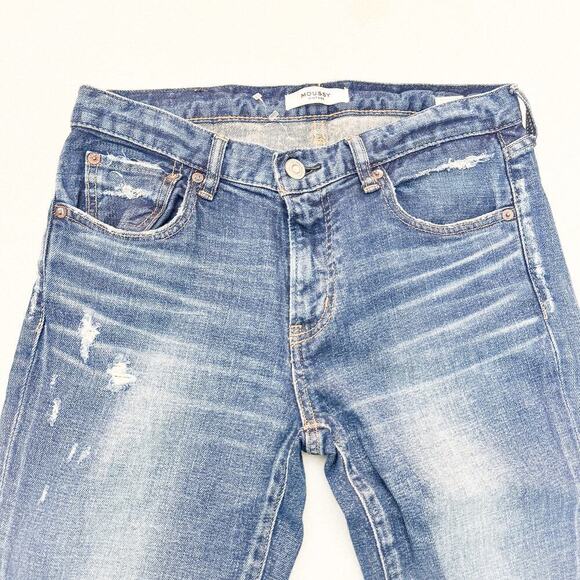 Moussy Vintage Dark Wash Denim Jeans Raw Hem 025DSC12-2140 Size 28 - Picture 6 of 10